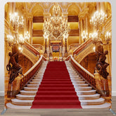 Aperturee - Aperturee Luxury Gold Palace Stairs Square Double-Sided Backdrop